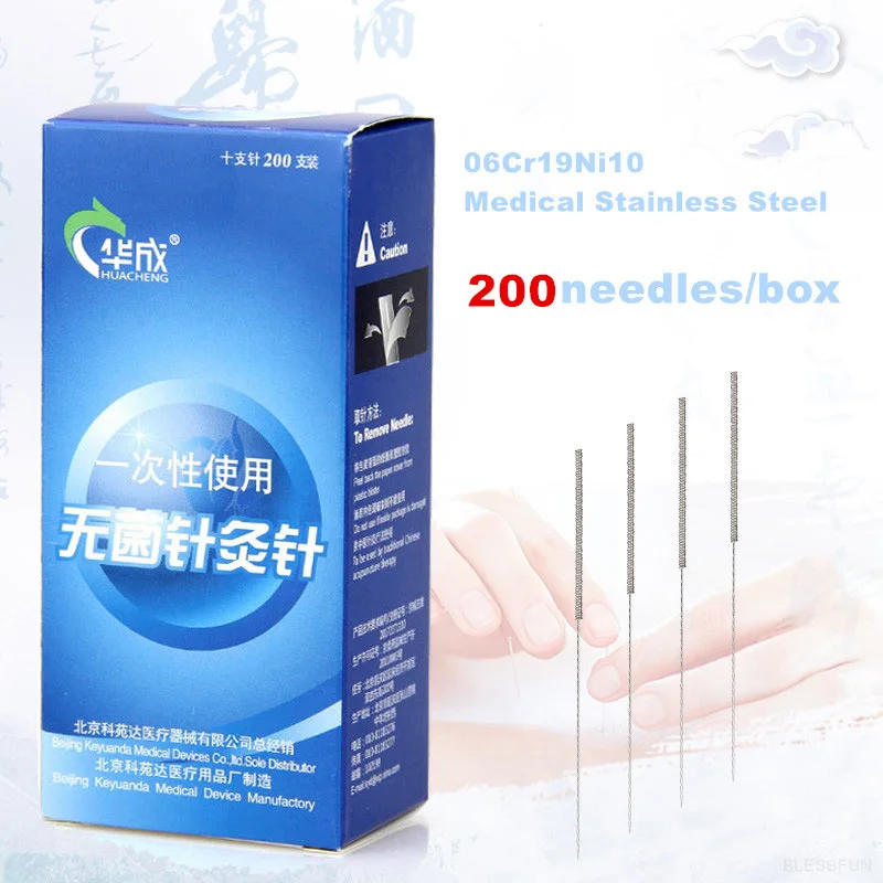 

200PCS/Box Flat Handle Disposable Sterile Acupuncture Needles Beauty Body Acupuncture Point Massage ZhenJiu Health