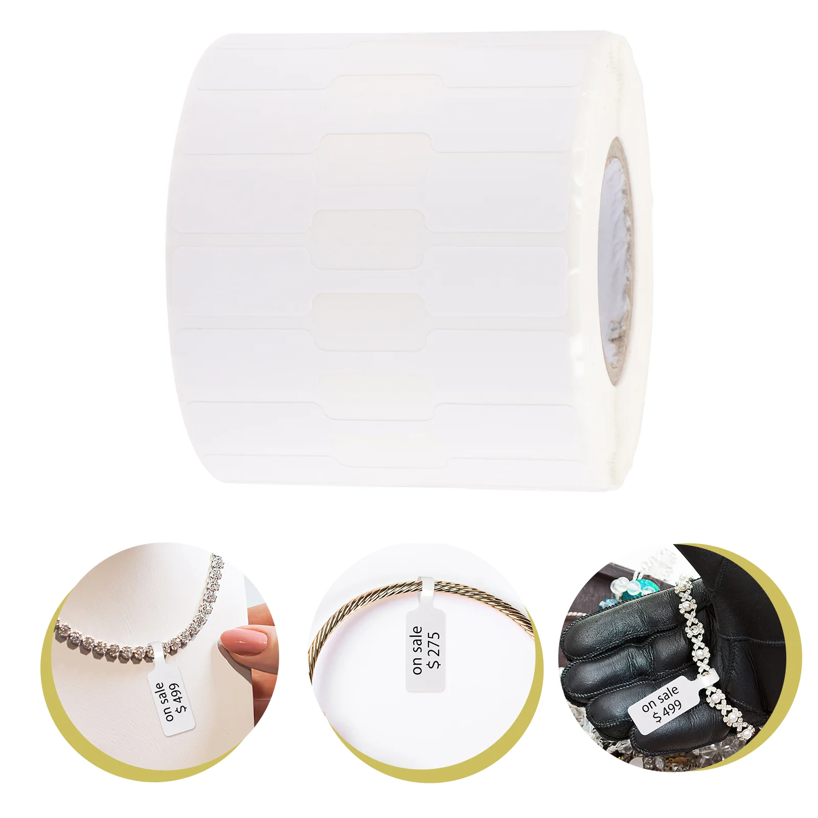 

2000 Pcs Bracelet Jewelry Stickers Price Pricing Blank White Copper Plate Self-adhesive Labels