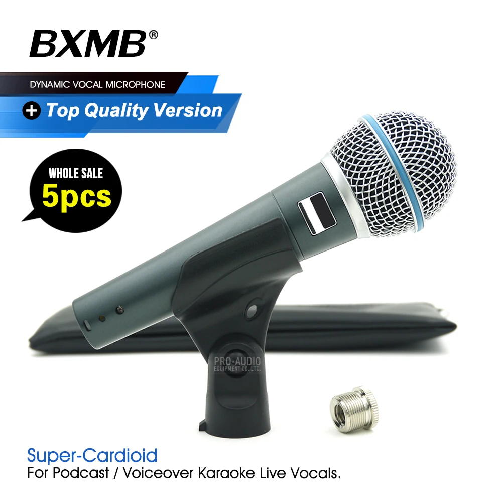 

Профессиональный динамический проводной микрофон класса A BETA58A, 58A, 5 шт./партия, для караоке, живого вокала, сцены