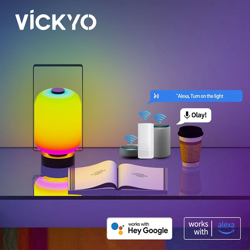 

Умные светодиодные настольные лампы VICKYO, rgb, Bluetooth, Wi-Fi