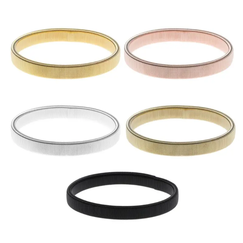 

Solid Color Niche Arm Bands Adjustable Elastic Metal Bracelet for Clothes Pants