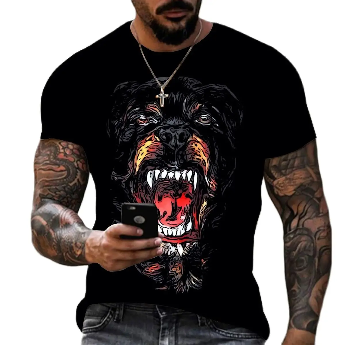 

Fashion Summer Animal German Shepherd 3d Print T-shirt With Dog Funny Men's And Women's Casual Top Short Sleeve Hip Hop T Shirts