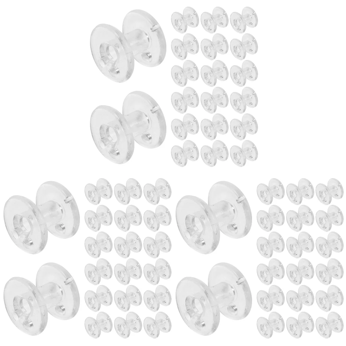 

60 Pcs Curtain Reel Spool Cord Spools Transparent Tensioner Sheer Drapes Line Wheel Plastic Retainer Sun Blocking Curtains