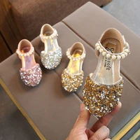 newest girls shinny shoes spring summer children girls baby princess flats pearl single shoes kids dance shoes 2022