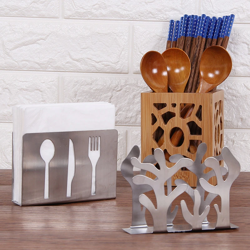 

Desktop Vertical Stainless Steel Tissue Rack Napkin Holders Paper Storage For Home Office Kitchen Bathroom Organizer Accessories