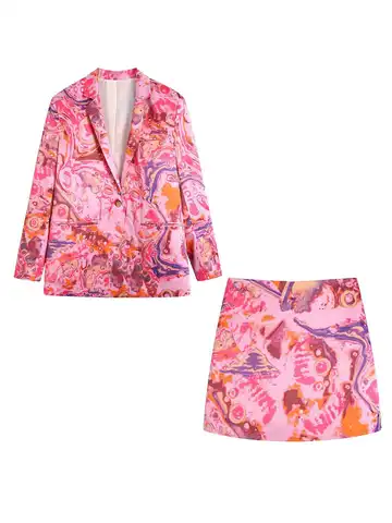Женский пиджак с карманами PB & ZA, винтажный пиджак с длинным рукавом и двойным принтом, верхняя одежда, лето 2022