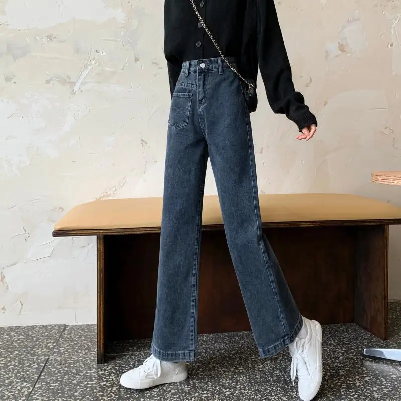 

N0286 новые узкие прямые свободные широкие брюки в стиле ретро с высокой талией