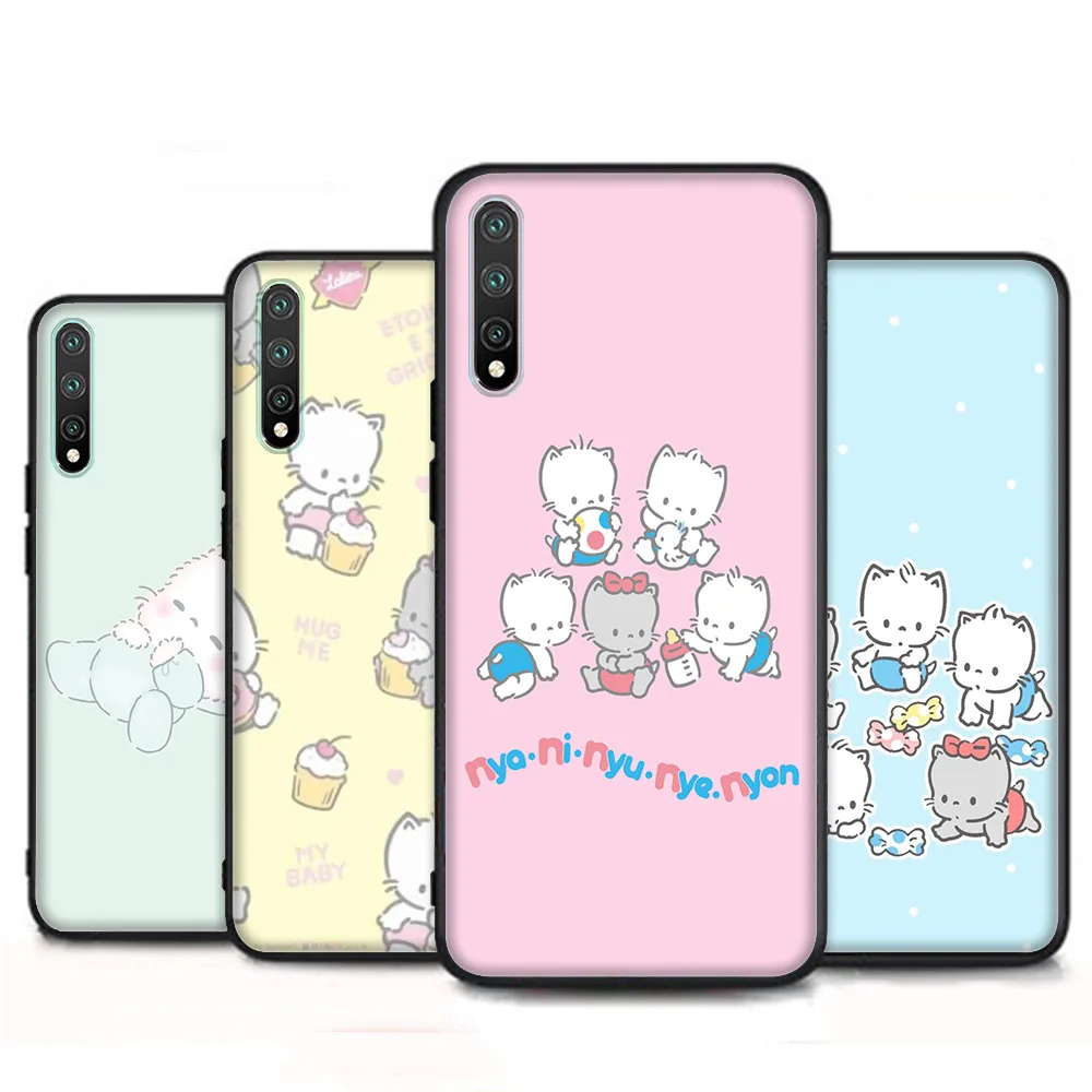 Nya Ni Nyu Nye Nyon Monkichi Cover for OPPO A78 A77 A77S A74 A17 A17K A16 A16K A16S A54 A54S A96 A38 Black Phone Case