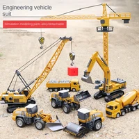 popular sliding simulation engineering alloy car model childrens toy car excavator set hot selling toys