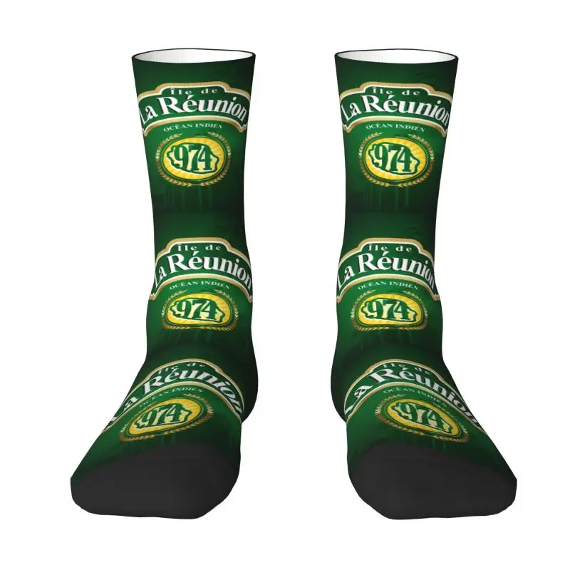 

974 Reunion Island Dress Socks Men Women Warm Fashion Margouillat Isle Beach Indian Ocean Crew Socks