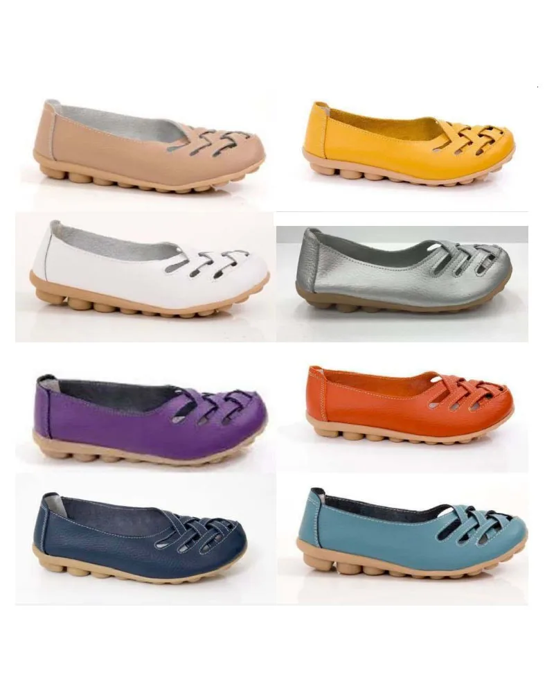 Women's PU Leather Flat Sole Comfortable Hollow Floral Nodule Sole Foldable