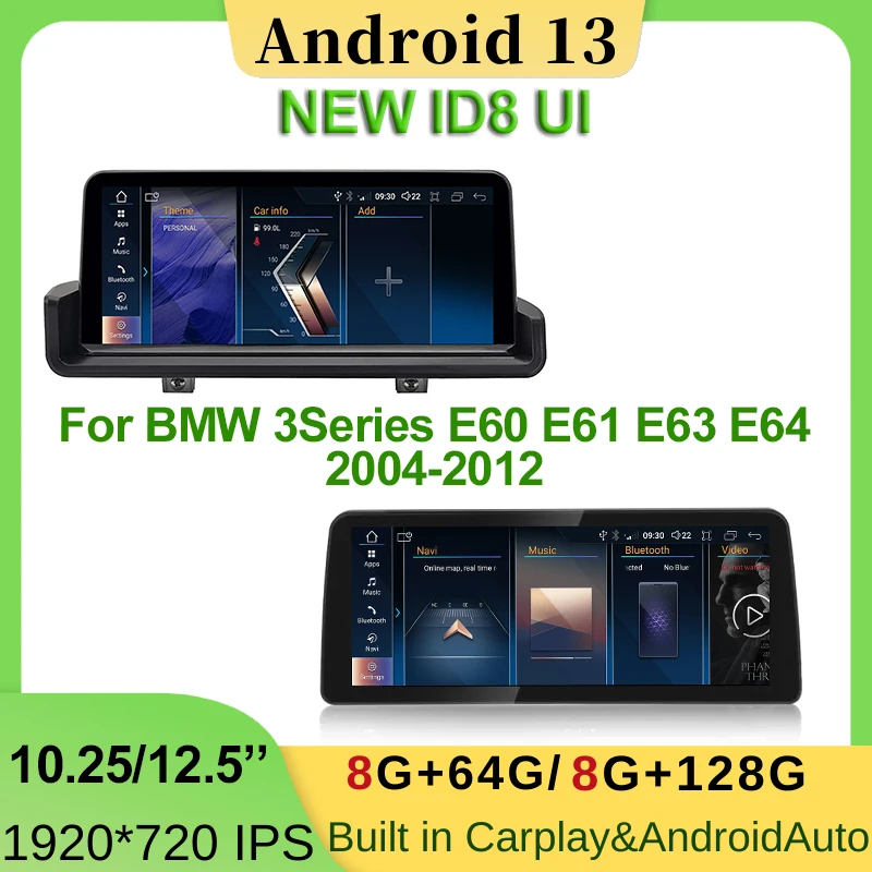

ID8 12.5" Central Multimedia AutoRadio For BMW 3Series E90 E91 E92 E93 Carplay Car Video Player GPS Navigation Android Auto 4G