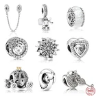 Новинка, бусины в форме сердца в виде тыквы, серебряного цвета, подходят для оригинального браслета Пандоры, женские подарки сделай сам