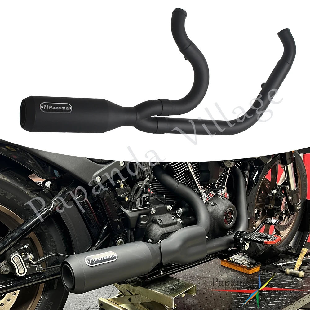 Фото 2-в-1 Big Bore Полная выхлопная система Трубы глушителя для Harley M8 Softail Low Rider S ST Fat Street Bob Standard Slim Deluxe 18- №1