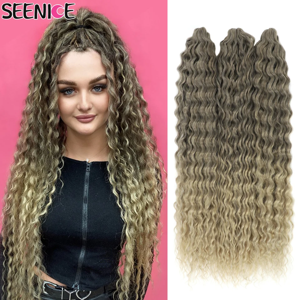 Ariel Curl Hair Deep Twist Crochet Hair Synthetic Braids Afro Curl Ombre 22Inch Water Wave Braiding Hair Extension For Women