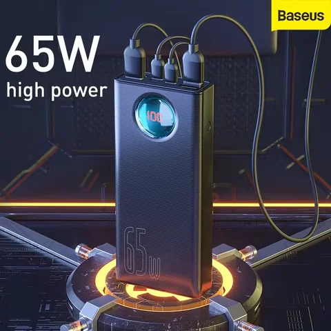 Baseus 65 Вт Power Bank 30000 мАч QC3.0 Быстрая зарядка типа C Портативный внешний аккумулятор Powerbank для Samsung Для Huawei