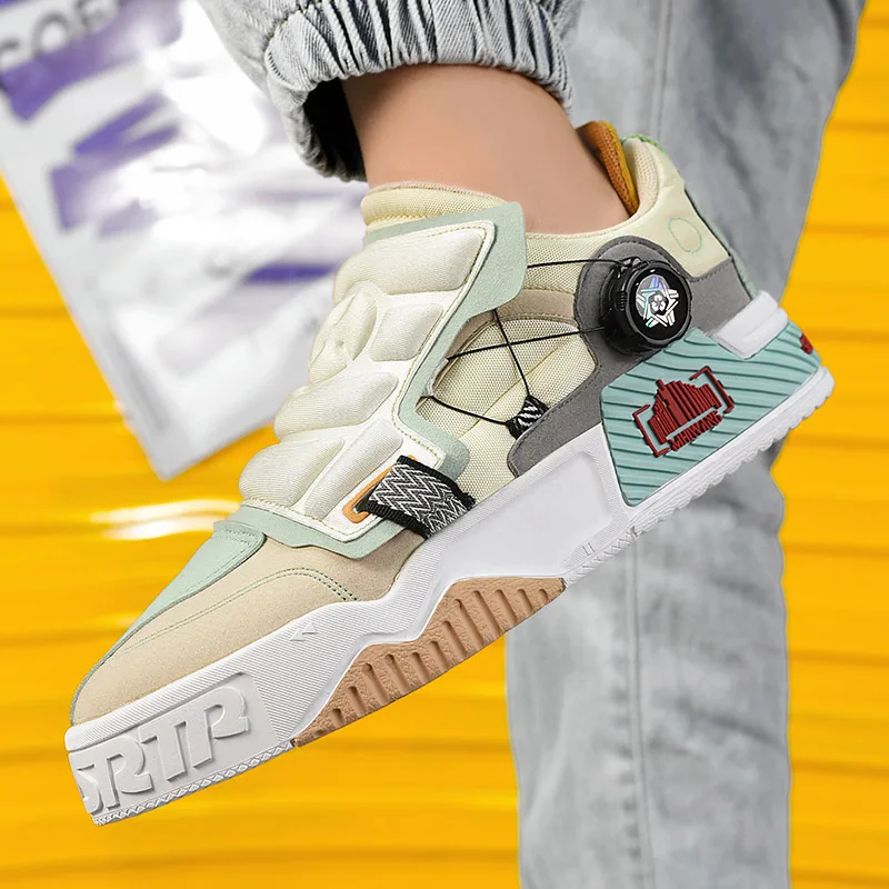 Fashion Men Skateboarding Shoes Rotary Buckle Walking Sports Shoes Sneakers Men Parkour Leisure Sneakers Male tenis Zapatillas