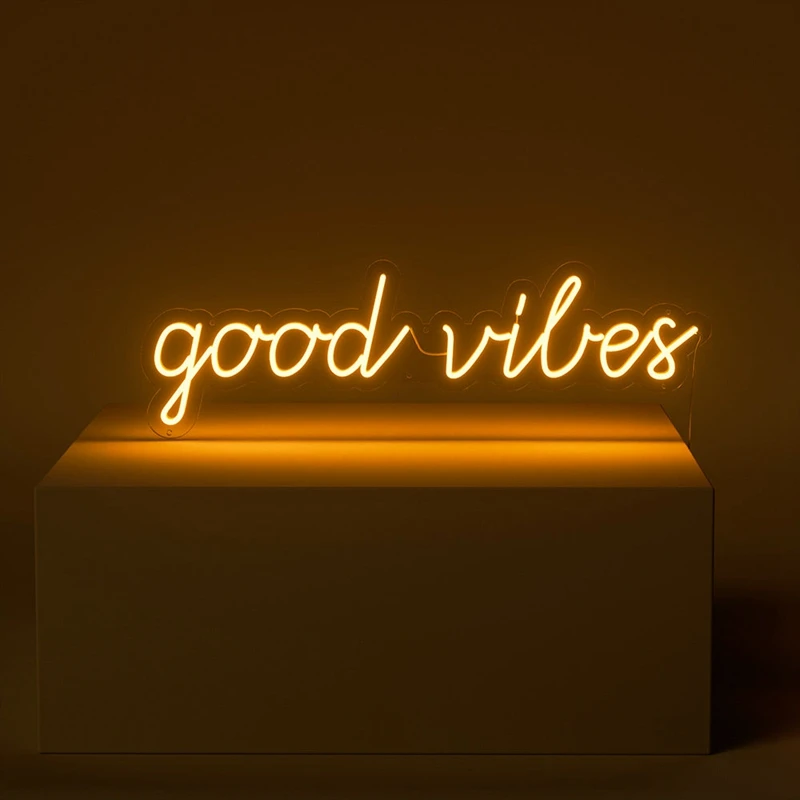 Good Vibes Neon Signs Led   Light for Bar Pub Club Home Wall Hanging Flex Neon Lights Wedding Home Party Decor