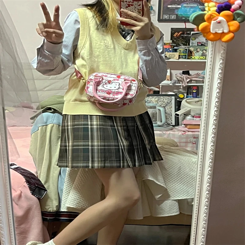 

Kawaii Sanrio Hello Kitty Handbag Cute Small Large Capacity Girl Satchel Cartoon Anime Dress Girl Christmas Gift Birthday Gift
