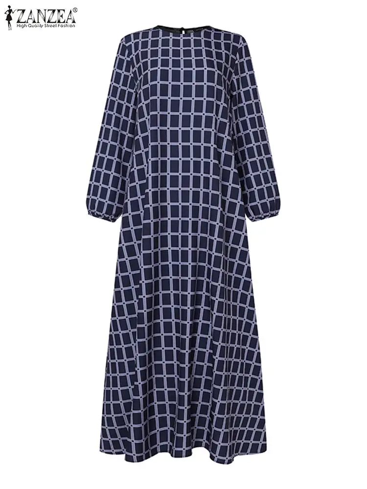 ZANZEA женский кафтан бесплатный исламский хиджаб мода платье макси в