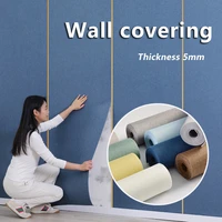 5mm linen self adhesive 3d wall cloth soundproof and moisture proof bedroom living room background wall decorative wall stickers