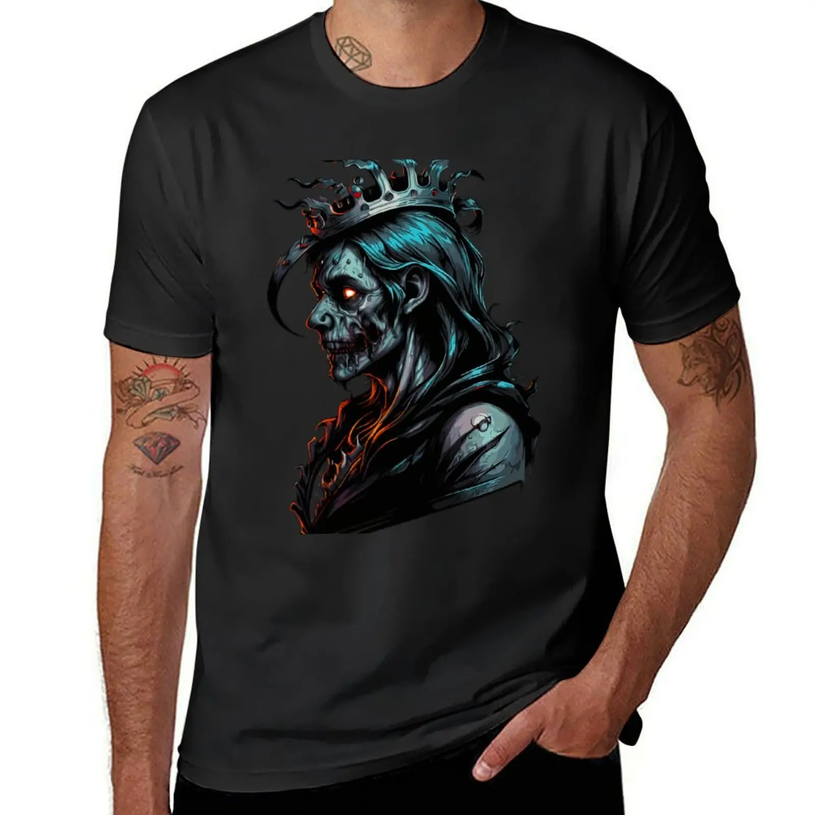 Футболка Zombie King Эстетическая одежда синяя арховатая мужская