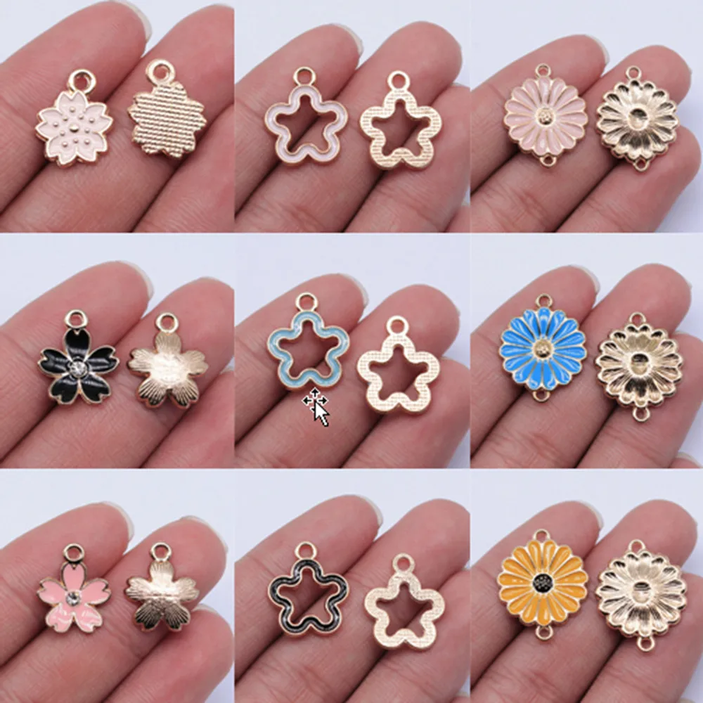 

Bulk Charms For Jewelry Making Kit Pendant Diy Jewelry Accessories Hollow Flower Charms