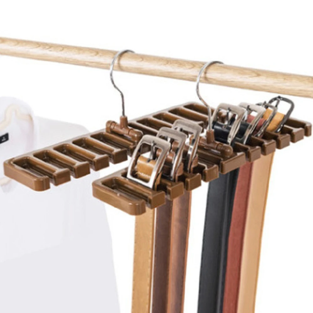 

Belt Tie Hanger Wardrobe Closet Belts Scarf Hanging Organizer Multifuctional Rotating 10 Card Slots Storage Holder Rack Hook