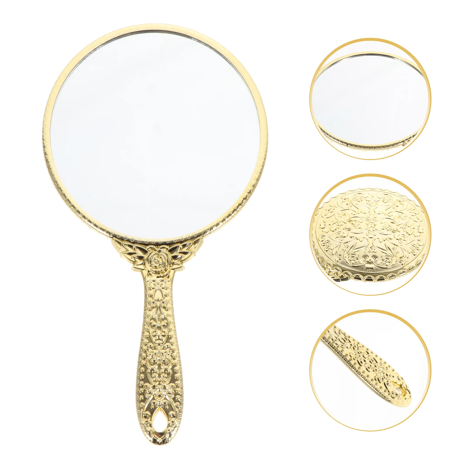 

Mirror Handle Cute Wallet Carry Makeup Portable Handheld Small Abs Chic Delicate Travel Girl