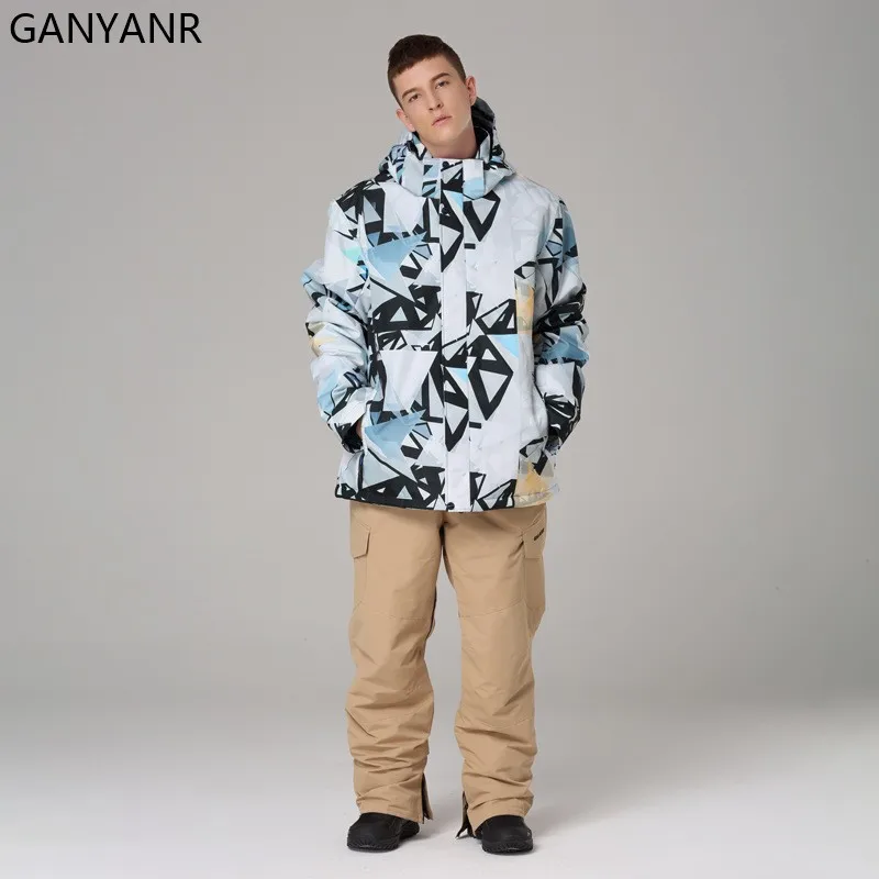 GANYANR лыжный костюм для мужчин водонепроницаемый ветрозащитный походов рыбалки