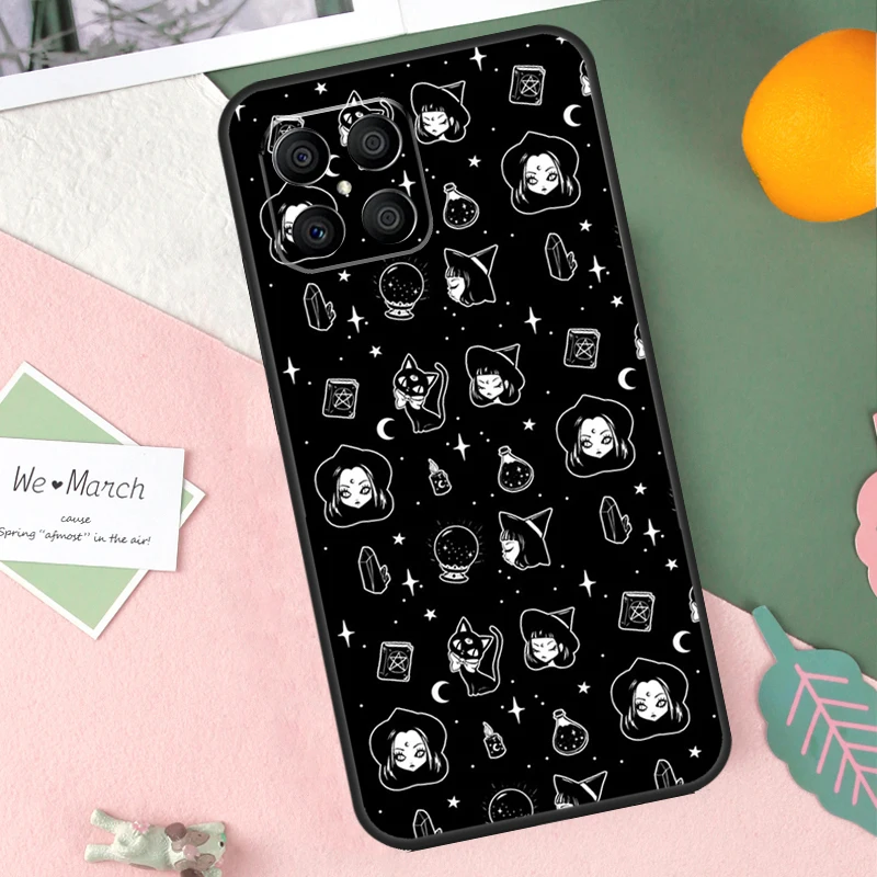 Фото Чехол Witchcraft Witch Cat для Honor X9b X8b X9a X8a X8 X9 X9c 50 70 90 Lite Honor 200 Pro Magic 7 5 6 Lite Cover №2