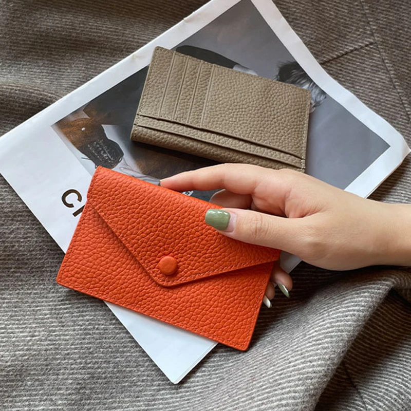 Men's Card Holder Luxury Brand Mini Wallet 100% Cowhide Coin Purse Fashion Women's Bank Card Case Slim Simple Brand Purse 2023