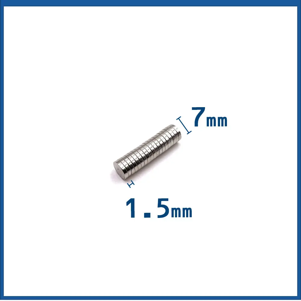

50/100/200/500/1000 PCS 7x10mm Rare Earth Strong Magnet Diameter 7x1.5mm Small Round Magnet 7x6 Permanent Neodymium Magnet