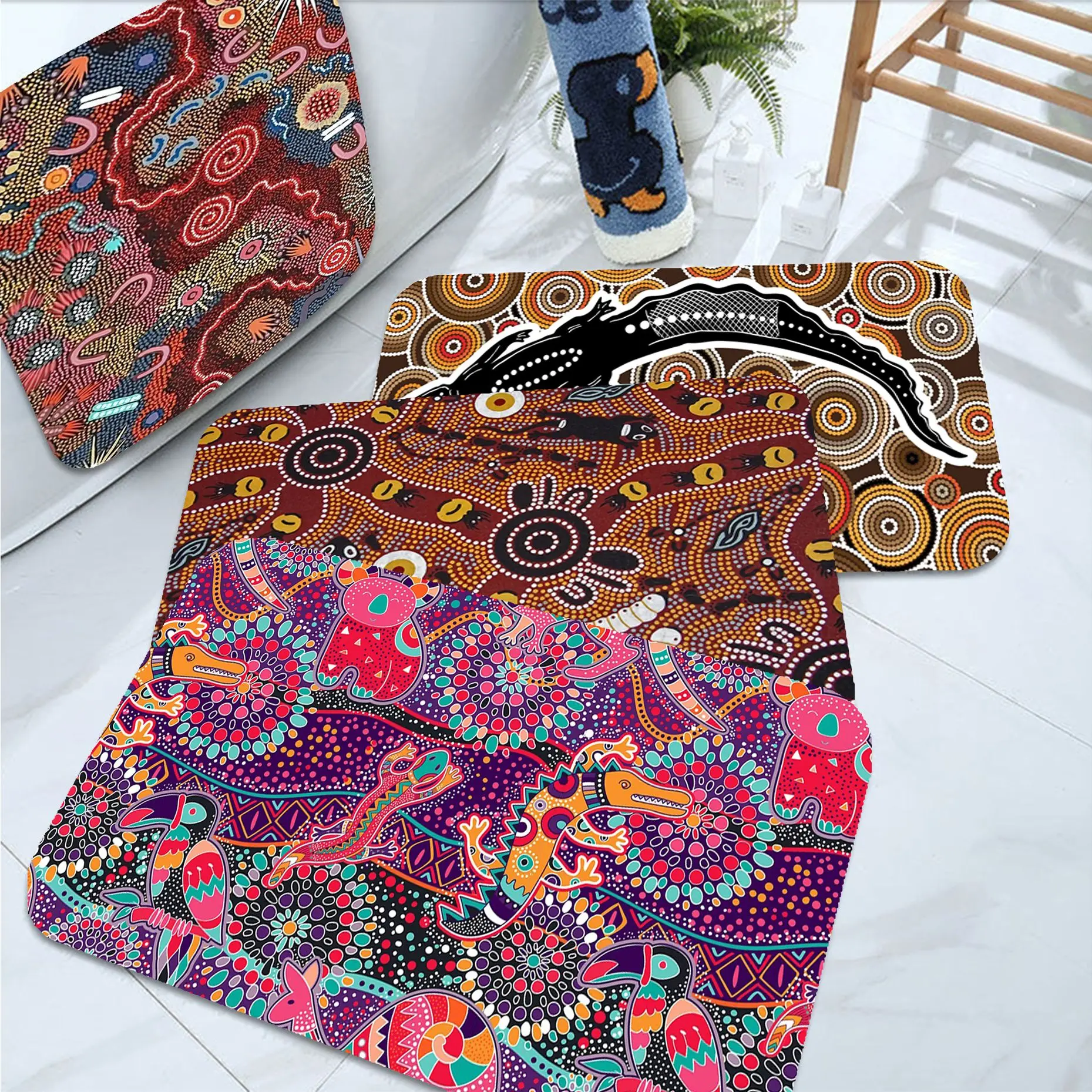 

Australian Aboriginal Art Kitchen Mat Nordic Style Bedroom Living Room Doormat Home Balcony Anti-Slip Bedside Area Rugs