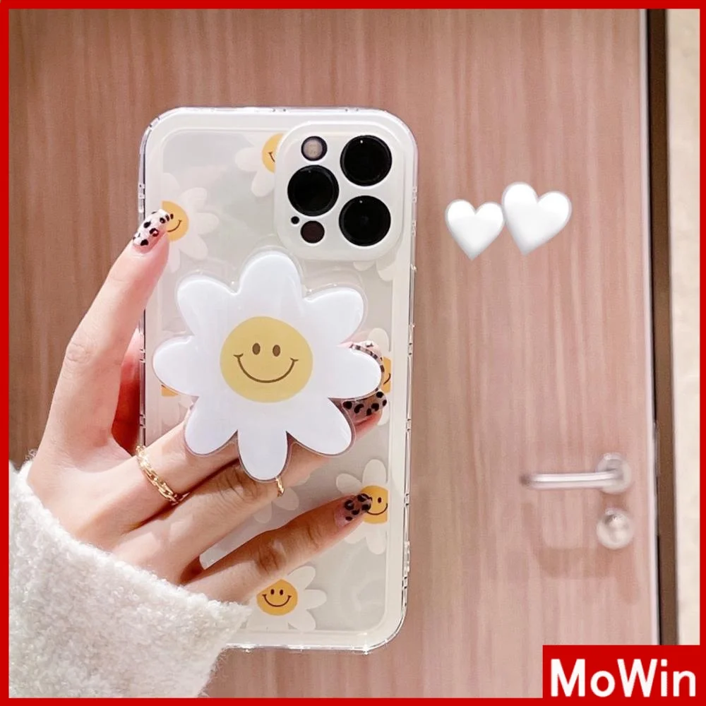 

For iPhone 11/12/13 pro max Silicone Soft Case Clear Shockproof Protection Camera Full Coverage Daisy Flower For iPhone 7/8 plus
