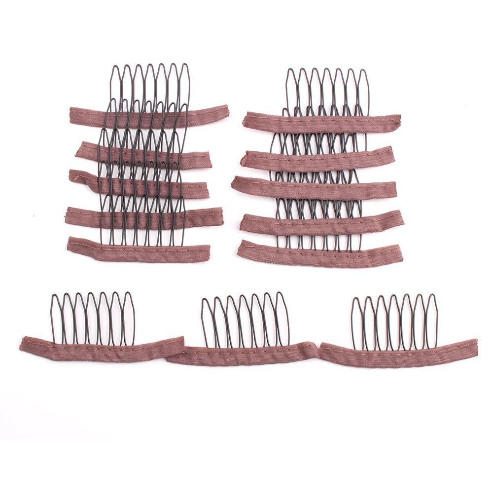 500-1000Pcs/Lot Lace Black Beige Brown Color 7Teeth Wig Combs Hair Clips for Wigs Lace Cap And Wig Making Accessories