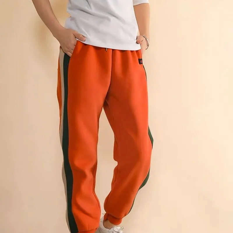 

2022 New Arrival Winter Women Thickening Warmth Patchwork Ankle-length Pants Casual Loose Elastic Waist Harem Pants P398