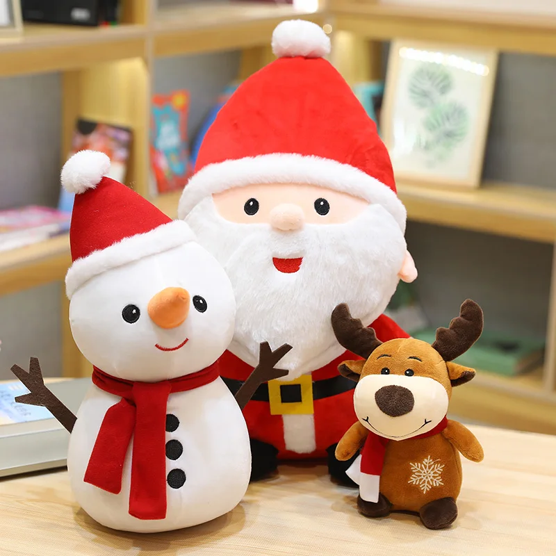 

2023 Симпатичные рождественские игрушки Санта-Клаус Лось Снеговик Плюшевые игрушки набивные праздничные куклы Рождественские подарки для детей декор для девочек