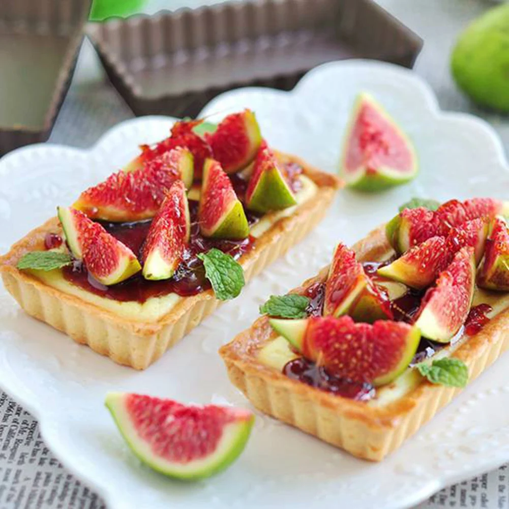 8 шт. антипригарные формы для пирогов Quiche прямоугольные со съемным дном вареная