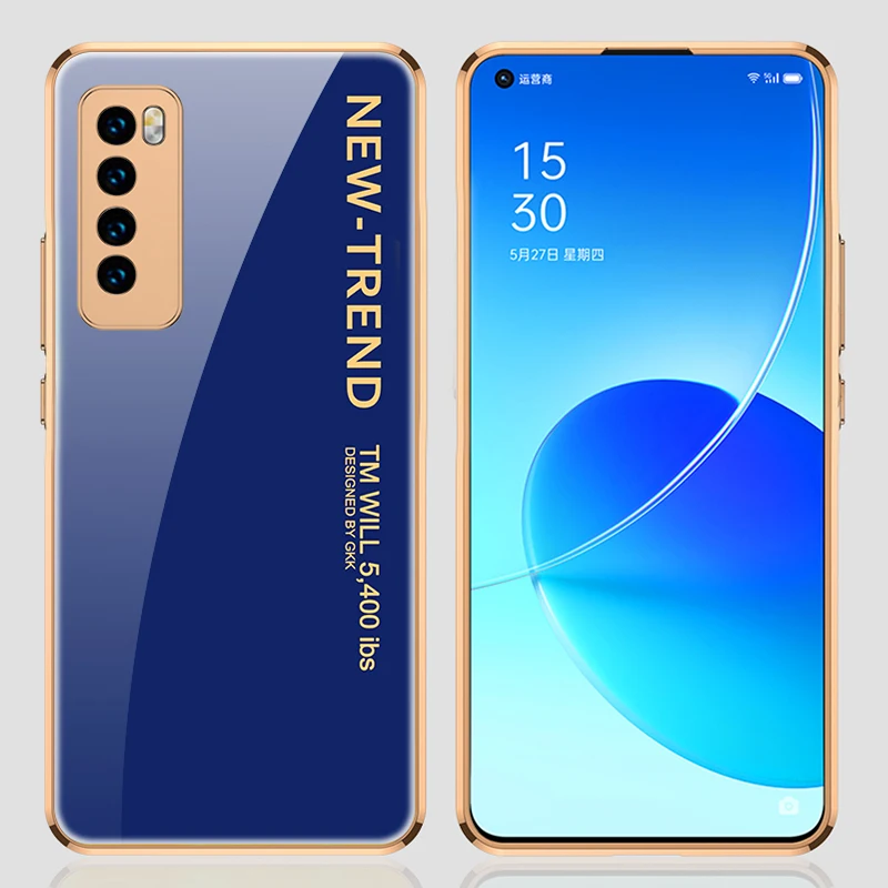 

GKK Luxury Tempered Glass Plating Case Cover For Huawei Nova 7 Pro SE 5G Case Straight Edge Hard Cover For Huawei Nova 7 SE Pro