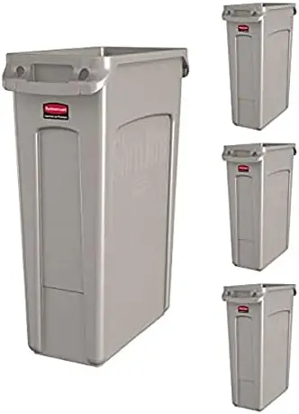 

Products Slim Jim Trash/Garbage Can with Venting Channels, 23-Gallon, Brown, for Kitchen/Office/Workspace, Pack of 4 Bathroom tr