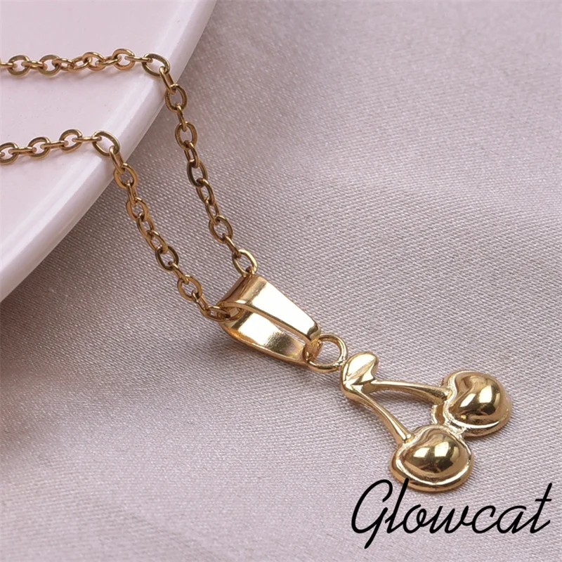 Вишневое модное ожерелье с фруктами высокое качество нержавеющая сталь новинка