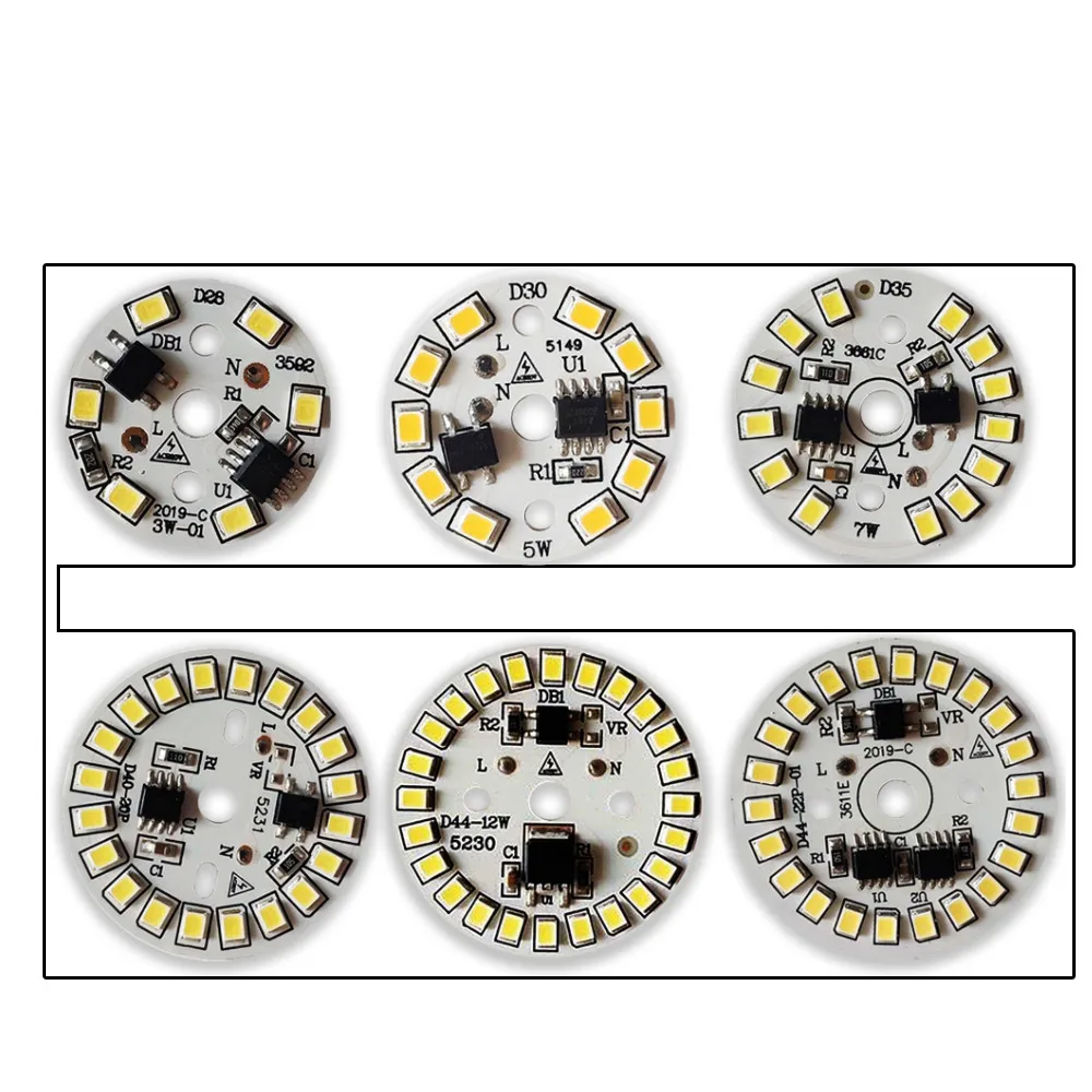 Фото Светодиодный чип для лампочки 2835 SMD круглые световые бусины переменного тока 220 В-240 В несколько вариантов мощности 3 Вт-15 Вт чипы лампы для освещения лампы №4