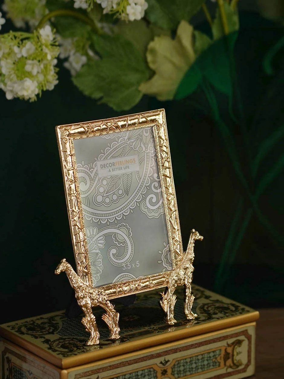 Домашняя Скандинавская модная металлическая фоторамка с животными элементами