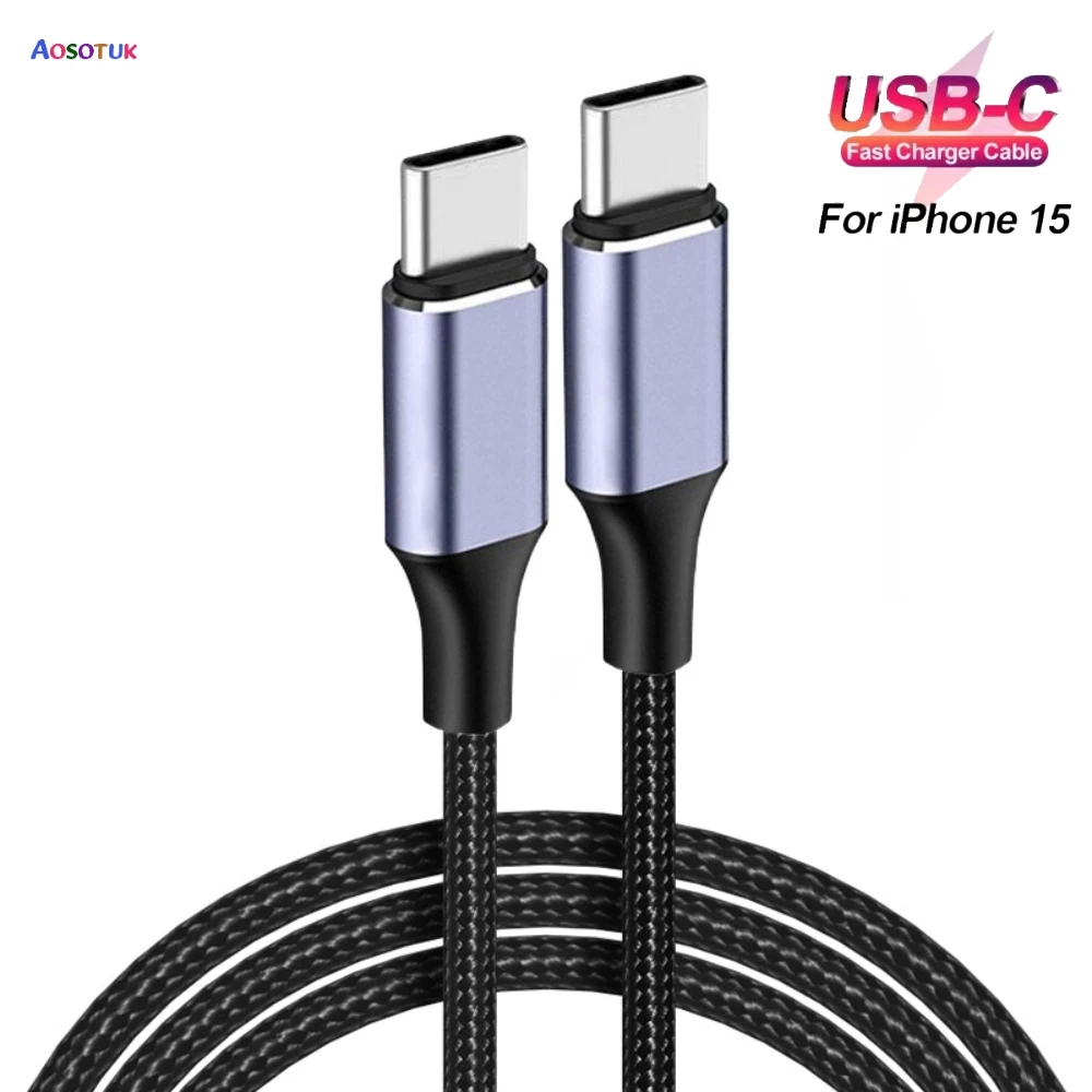 Кабель USB типа C — 100 Вт для iphone 15 16 Samsung S21 Xiaomi PD зарядное устройство быстрой