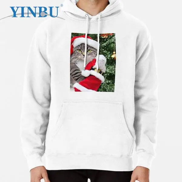 

Santa Cat Claus 2023 Sticker pullover hoodie 2023 new in sweatshirts Fashion clothes