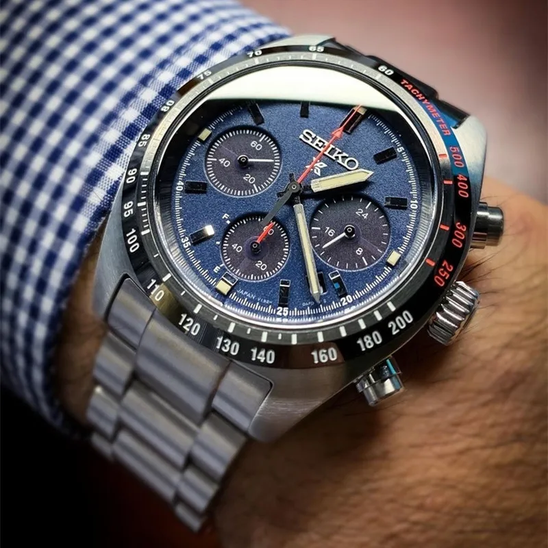 Pаспродажа Часы наручные Seiko мужские с пандой, многофункциональные Роскошные модные деловые, с тремя отверстиями