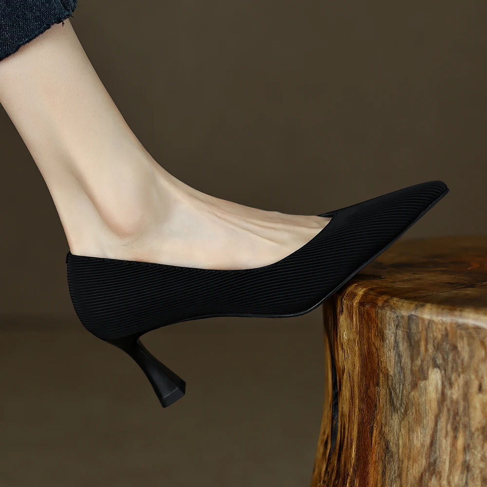 Cialisa Handmade Genuine Leather Women Footwear Thin High Heels Classics Pumps Pointed Toe Elegant Female Shoes For Offiice Lady