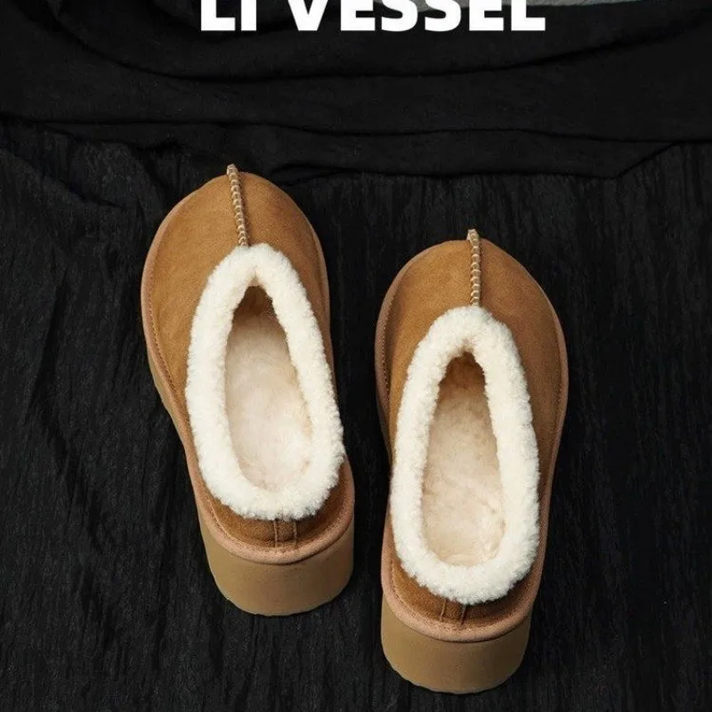 2024 зимние новые модные женские хлопковые тапочки Baotou с круглой головкой и