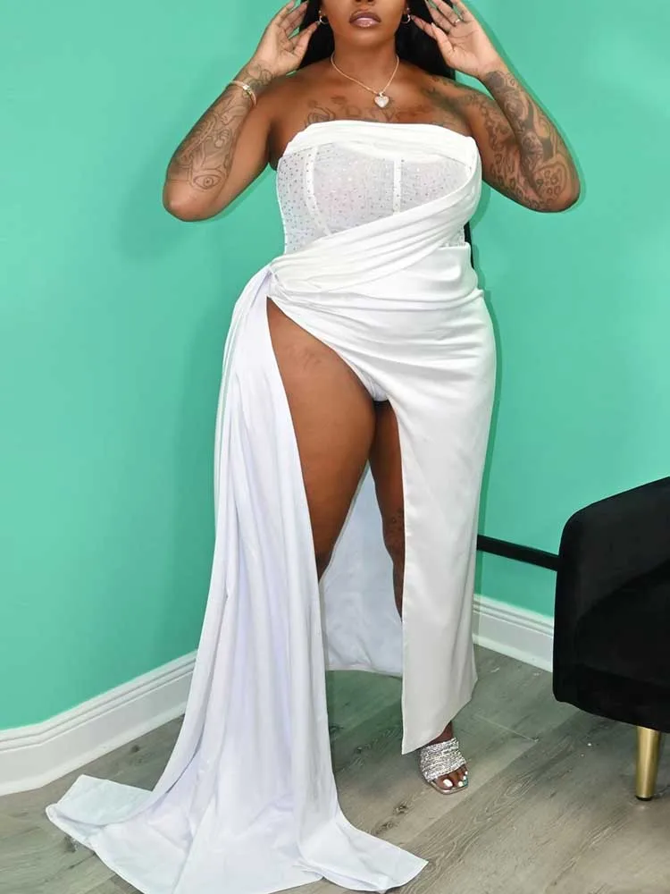 Длинные летние женские платья без бретелек белое платье для женщин элегантное